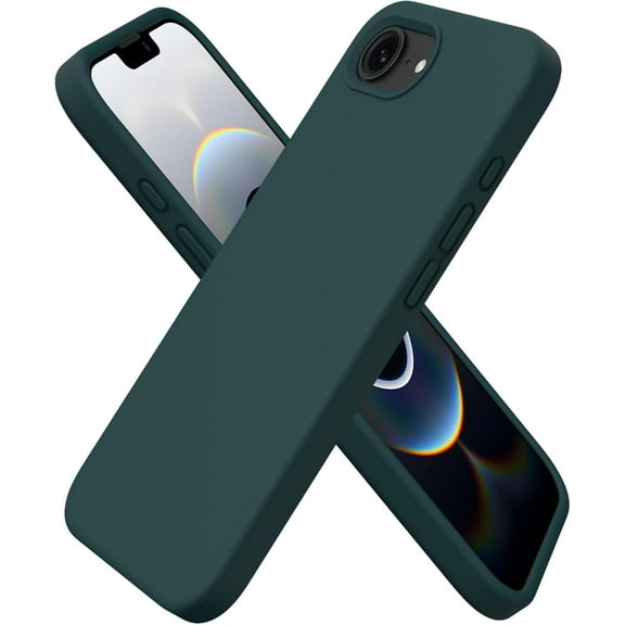 KOMI Compatible with iPhone 16e Case 6.1"(2025), Liquid Silicone 3 Layers Full Covered Soft Gel Rubber Phone Case,Shockproof Protective Cover with Anti-Scratch Microfiber Olive Green