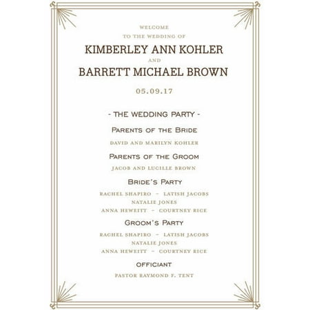 Formal Line Standard Program Card Walmart Com