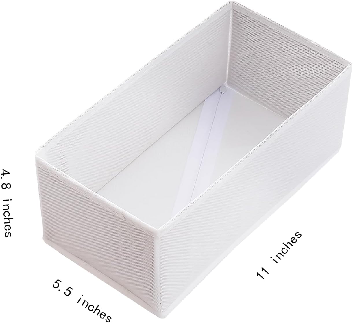 Dresser Drawer Organizer 3 Pack Raw White, Small Storage Bins for Socks Underwear, 4.8' Tall Fabric Divider for Closet & Drawer, Durable Breathable Multipurpose Drawer Organizer for Clothes