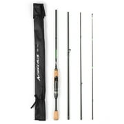Portable Travel Spinning Fishing Rod Lightweight Carbon Fiber 4 Pieces Fishing Pole