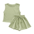 thumbnail image 1 of Dealovy Ensembles de Pyjamas pour Tout-Petits Garçons Filles Sans Manches Col Rond; Débardeurs à Lacets Shorts 2 Pcs Tenues de Détente, 1 of 3