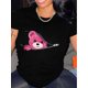 thumbnail image 1 of Women'S White T-Shirt with Pink Teddy Bear & Film Strip Print - Casual Crew Neck, Short Sleeve, Spring/Summer Top, Casual Wear | Playful Print Top | Comfortable Fit, Teddy Bear Shirt, 1 of 6