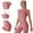 Red, variant on Women's Yoga Outfit Seamless Workout Set High Waist Exercise Short Pants with Sport Bra Tracksuit Gym Tracksuits, 3-Piece