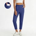 thumbnail image 5 of Athletic Pants Womens Cropped Casual Work Travel Golf Capris Extra Pocketed 25" Quick Dry Lightweight Trouser (L, Blue), 5 of 8