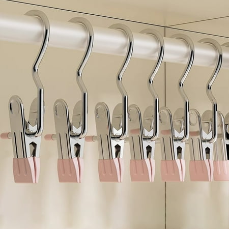 

XGNGAN Multi purpose stainless steel hook without sliding pliers hat rack hanger pink 3 changing room hangers/door