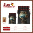 thumbnail image 3 of Pofeuu Owl Globe Sculpture Print Burlap Bags with Drawstrings Drawstring Gift Bags Pouch Bag for Thankgiving Birthday Party Gift Wrapping Treats and Party Favors-Black, 3 of 8