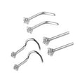 thumbnail image 3 of 6Pcs Corkscrew Nose Rings Piercing Jewelry Nose Studs for Men Family Friends Argent, 3 of 9