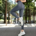 thumbnail image 6 of High Waist Ribbed Seamless Leggings with Sculpting Fit - Large, Gray, 6 of 6