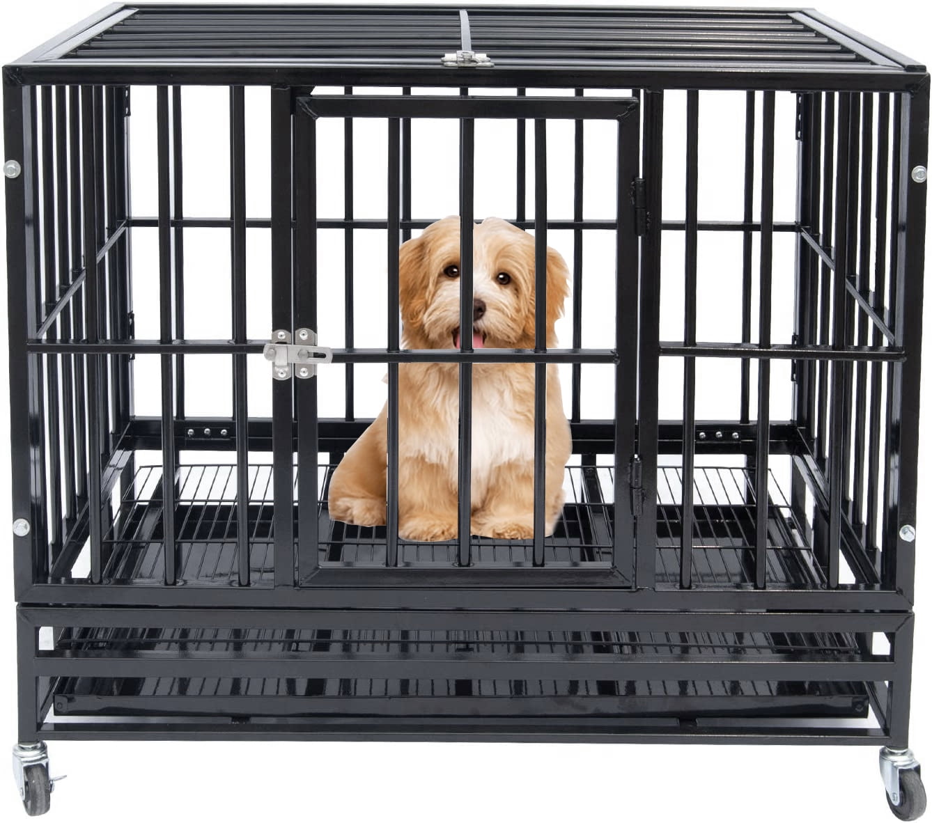 Polar Aurora Heavy Duty Strong Metal Crate Pet Dog Cage Kennel