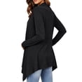 thumbnail image 6 of Hzzrkos Women's Lightweight Open Front Cardigan Long Sleeve Drape Front Knit Sweater Casual Loose Fit Layering Cardigan Outerwear for Office Daily Wear Black S, 6 of 6