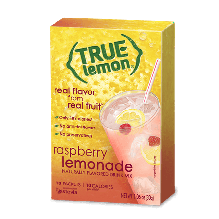 (12 Pack) True Lemon Drink Mix, 1.06 Oz, Raspberry, 10 Packets, 1