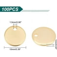 thumbnail image 5 of 100pcs 304 Stainless Steel Charms Flat Round Pendant Stamping Blank Tag Charms Golden Pendant Small Hole Charms, 5 of 8