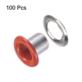thumbnail image 3 of Unique Bargains 100PCS Grommets Eyelets 1/6 Inch (4mm) ID Hole Metal Self Backing Eyelet with Washers for Leather Orange, 3 of 7