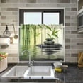 thumbnail image 6 of GZHJMY 24 Inch Length Kitchen Curtains Bamboo Stone 2 Panels Half Window Sheer Curtains Rod Pocket Farmhouse Short Drapes for Bathroom Cafe Basement Home Decor, 6 of 7
