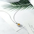 thumbnail image 4 of Gem Stone King 1.60 Ct Princess Yellow Citrine 925 Sterling Silver Pendant with Chain, 4 of 4