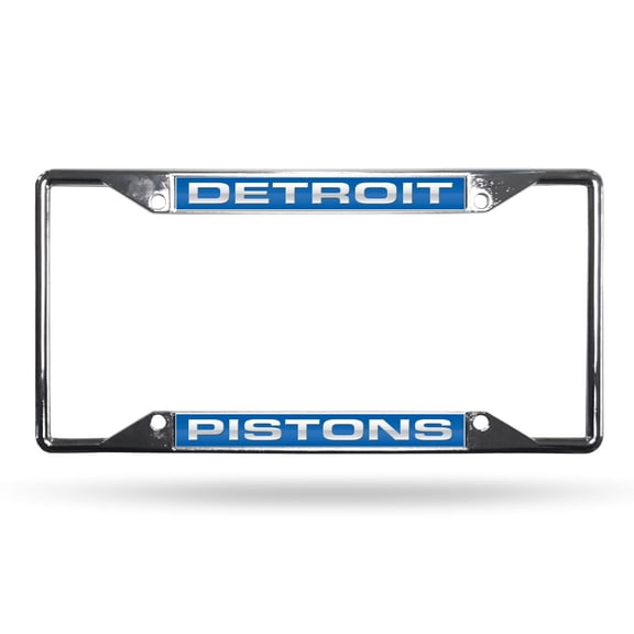Detroit Basketball Pistons All Corner EZ View Chrome Metal Laser License Plate Frame
