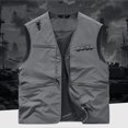 thumbnail image 6 of BUIGTTKLOP Mens Cargo Vest Full Zip up Sleeveless Casual Outdoor Jackets with Multi Pockets Travel Outerwear, 6 of 6