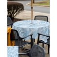 thumbnail image 5 of Outdoor Tablecloth with Umbrella Hole for Patio/Picnic/Party/Camping, Ocean Shells Waterproof Table Cloth Square Cover Washable, Watercolor Blue Summer Coastal Starfish Conch (60"x 60"), 5 of 9