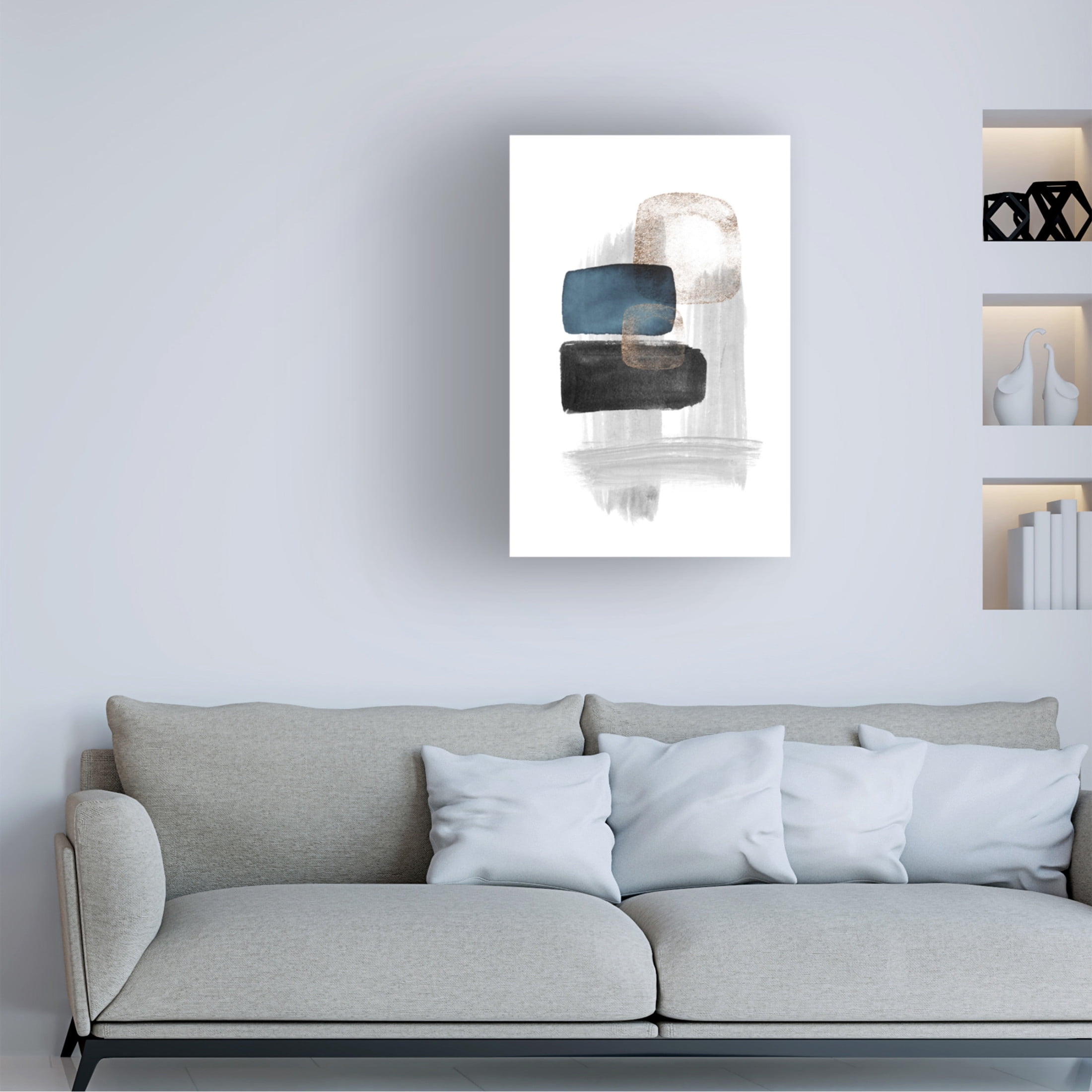 Trademark Fine Art Sally Ann Moss Night Blue 1 Canvas Wall Art