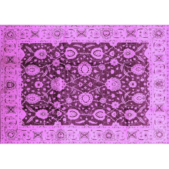 Ahgly Company Indoor Rectangle Oriental Purple Traditional Area Rugs, 4' x 6'