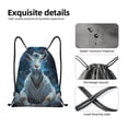 thumbnail image 3 of Yiaed Forest Meditating Goat Print Drawstring Bags Drawstring Backpack Bulk String Back Pack Gym Sport Bag-Medium, 3 of 5