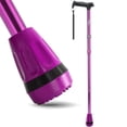 thumbnail image 1 of Bastón todoterreno HEALTHBAZAAR para hombre y mujer, ligero, plegable, ajustable, con amortiguación, para personas mayores (morado romántico), 1 of 5