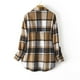 thumbnail image 5 of Puntoco Camisa a cuadros de un solo pecho para mujer Camisa de manga larga para mujer Abrigo de lana Chaqueta de gran tamaño Liquidación Puntoco Puntoco-2312, 5 of 9