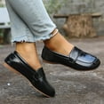 thumbnail image 5 of Viluyesy Womens Patent Leather Loafers, Round Toe Slip-On Comfortable Lady Casual Dressy Business Flats Shoes Black US6.5, 5 of 9