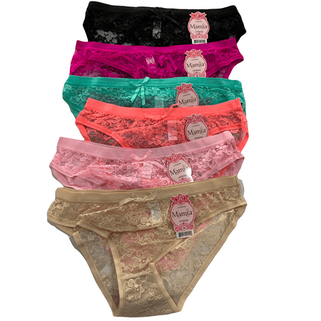 

Mamia Lingerie Multi-Colored Nylon Blend Panties LP7927LK (X-Large 6 Pack)