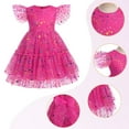 thumbnail image 3 of IDOPIP Toddler Kids Girls Sequin Star Tutu Dress Ruffle Sparkle Tulle Wedding Party Princess Dress, 3 of 9
