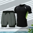 thumbnail image 6 of XBASW Mens Swim Short Swimsuit 2 Piece Sets Summer Sun Protection T Shirts and Swim Trunks with Pockets Quick Dry Beach Outfits M-4XL, 6 of 8