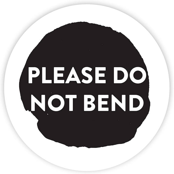 Koyal Wholesale Round Small Business Labels, Black Please Do Not Bend, Set of 120
