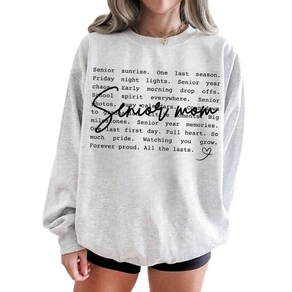 Senior Year Mom Sweatshirt for Women, Class of 2027 Graduation Crewneck, Sizes S-3XL