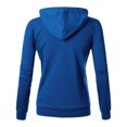 thumbnail image 3 of HOMBOM Fall Sweatshirts For Women Hooded Hooded Blue Plain Casual Long Sleeve Loose Zip-Up Sweatshirt 2XL, 3 of 5