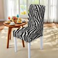 thumbnail image 4 of Xoenoiee Zebra Stripe Print 7 Pcs Tablecloth Chair Covers Set Stretchable Washable Rectangle Table Cover with Seat Slipcovers for Dining Room Banquet Wedding Party Kitchen Decor, 4 of 6