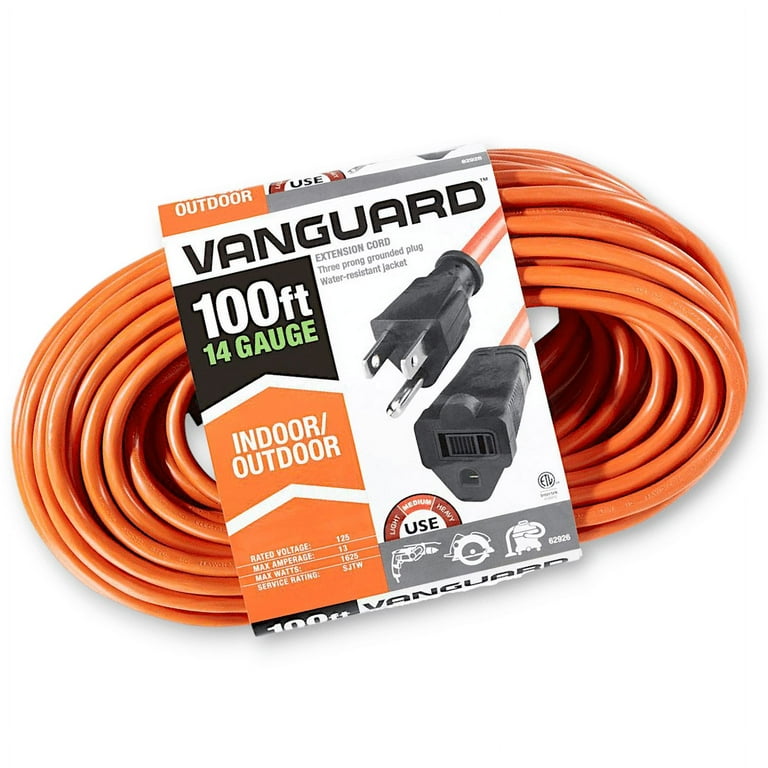 Indoor/Outdoor Heavy-Duty 3-Prong Plug Extension Cord, 50 ft, 13 A, Orange Indoor/Outdoor Heavy-Duty 3-Prong Plug Extension Cord, 50 ft, 13 A, Orange
