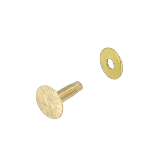 BRB12 #12 Brass Rivets w/ Burrs, Solid Brass (100 sets per bag)
