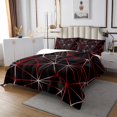 thumbnail image 3 of YST Geometric Coverlet Set, Geometry Irregular Diamond Quilt Set For Kids Teens Adult Women Bedroom, Lightweight Microfiber Bedspread Set Abstract Triangle Bedding Set (Black Red, Queen), 3 of 4