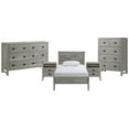 thumbnail image 2 of Alaterre Furniture Windsor 5-Piece Bedroom Set with Panel Twin Bed, 2 Nightstands, 5-Drawer Chest and 6-Drawer Dresser, Driftwood Gray, 2 of 3