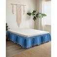 thumbnail image 2 of Modern Blue Wrap Around Bed Skirts for King Bed 16" Drop, Bed Skirt with Adjustable Elastic Belt Dust Ruffle Bed Valance for Bedroom Hotel Luxury Abstract Diamond Luxury Gradient Bed Frame Cover, 2 of 7