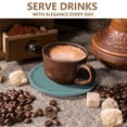 thumbnail image 5 of TIFOR Drink Coasters Set of 6 with Holder, Silicone Coasters Tabletop Protection for Any Table Type, Wood, Stone Tables, Dishwasher Safe, Coasters for Drinks Fits Any Size of Drinking Glasses, 5 of 6