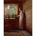thumbnail image 2 of Steele, Theodore Clement 20x24 Gold Ornate Wood Framed with Double Matting Museum Art Print Titled - The Girl by the Window, 2 of 4