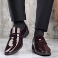 thumbnail image 2 of Men's Pointed Toe Dress Shoes Casual Slip on Loafer Formal Classic Faux Patent Leather Oxfords Business Wedding Shoe for Men, 2 of 7