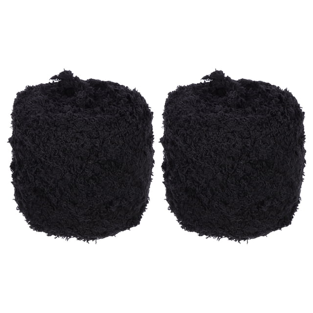 2 rollos de hilos de crochet portátil de lana de vellón de coral conveniente de punto