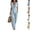 01# Light Blue, variant on Women's Linen Cotton 2 Piece Pants Sets Dressy Front Twist Knot Short Sleeve Blouse Wide Leg Business Casual Outfits Pink M
