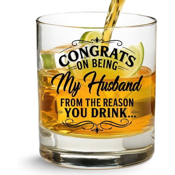 NewEleven 11oz Whiskey Glass with Funny Husband Quote