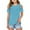 Sky Blue, variant on FAOWME Child Kids Girls Short Sleeve Shirts Cute Crew Neck Cold Shoulder Tee Tops Hot Pink 4-5 Years