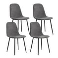 thumbnail image 6 of Modern Mid-Century Dining Chairs Set of 4, Upholstered Accent Chairs with Linen Fabric Cushion Seat and Black Metal Legs, 6 of 12