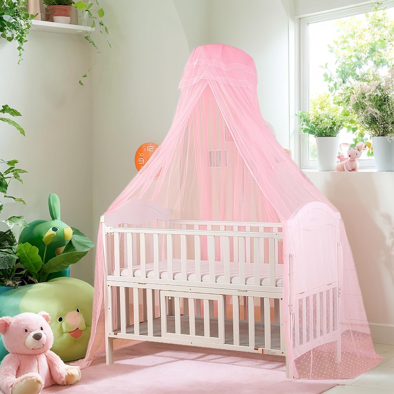 Baby Crib Bed Mosquito Net:Crib Canopy, Princess Bed Canopy, 2025 New 50D Breathable Mesh Crib Tent, Mosquito Net for Canopy Bed Curtains Baby Toddler Bedroom Decoration Accessories
