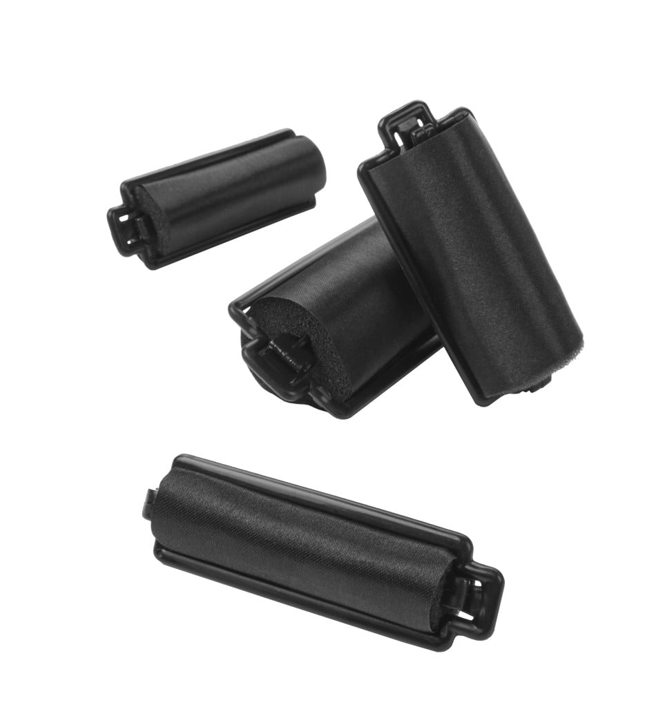 Conair Curl Collective 3" Satin Sponge Foam Hair Rollers, Black, 42 Piece Set